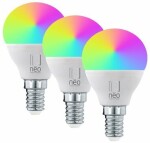 Smart LED žárovka E14 6W RGB+CCT IMMAX NEO Lite 07745C WiFi Tuya sada 3ks