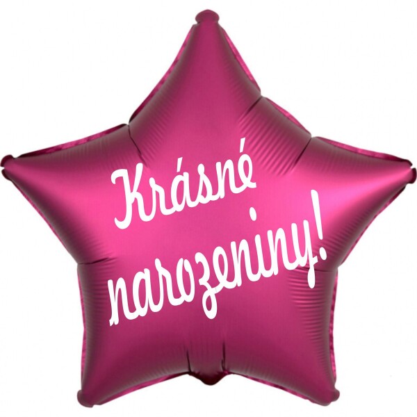 Fóliový balónek hvězda tmavě růžová Krásné narozeniny! Balonky.cz Fóliový balónek hvězda tmavě růžová Krásné narozeniny! Balonky.cz