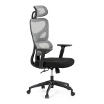 Kancelářská židle, šedá síťovina, černý plast, kolečka na tvrdé podlahy