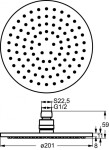 IDEAL STANDARD - Archimodule Hlavová sprcha Idealrain, průměr 20 cm, chrom B9442AA