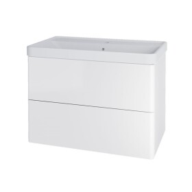 MEREO - Siena, koupelnová skříňka s keramickym umyvadlem 81 cm, bílá lesk CN411