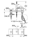 GROHE - Eurocube Baterie na okraj vany, 3-otvorová instalace, chrom 19966000