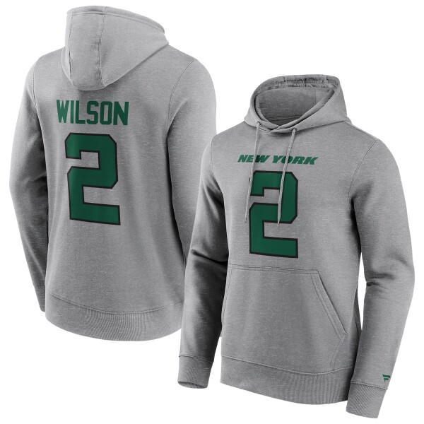 Fanatics Pánská mikina New York Jets NFL Zach Wilson #2 Iconic Player Hoodie Velikost: 2XL