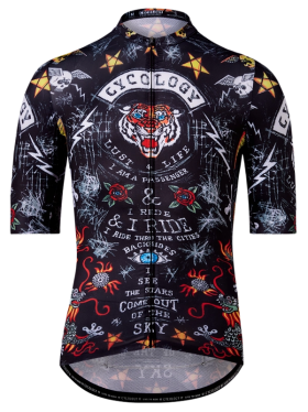 Cyklodres CYCOLOGY City of Angels Black, men, krátký rukáv (Motiv City of Angels, velikost XXL)