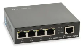 LevelOne GEP-0523 / Switch / Unmanaged / 5x GbE / 4x PoE+ porty / 60W PoE / kovové tělo (GEP-0523)