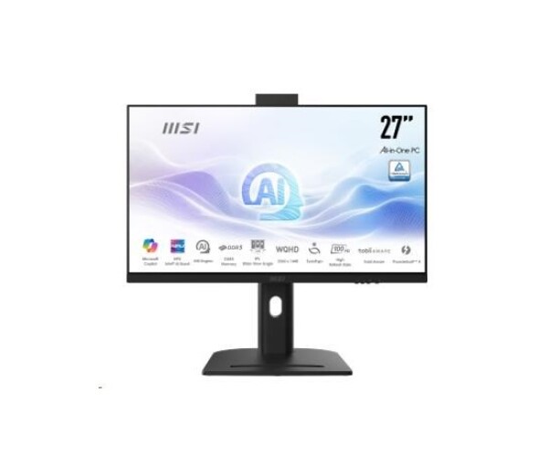 MSI PC AiO Modern AM273QP AI 1UMG-424XEU, Ultra 7 155H, 27" WQHD, Anti-Glare, 16GB, 1TB SSD, N/A, No OS, Black EDF_2666548