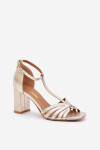 Sandály Z Přírodní Kůže Na Podpatku Laura Messi 2766 41