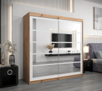 Šatní skříň Abi Ro2 Barva korpusu: Dub Sonoma, Rozměry: 250 cm, Dveře: Černá