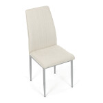 Židle jídelní, krémová látka, šedé kovové nohy