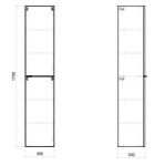 COMAD - Vysoká skříňka 2 dvířka DUB CAPRI 5907611647776