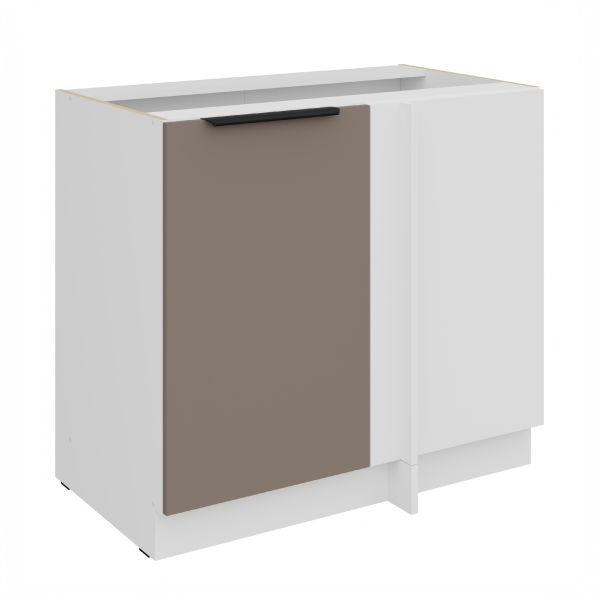 Spodní rohová skříňka Aria 105 ND 1F BB Barva korpusu: Bílá, Barva dvířek: TA - Sandgrau AFM
