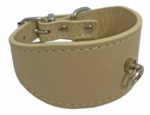 HUHUBAMBOO Obojek EXCLUSIVE béžový XS / Pro chrty / 40 mm x 21-26 cm / Hovězí kůže (355471)
