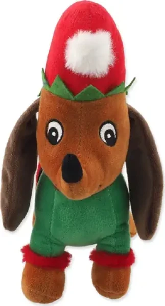 DOG FANTASY Hračka Winter Tale Jezevčík zelená / Plyš / Pískací / 27 cm (454-857682)