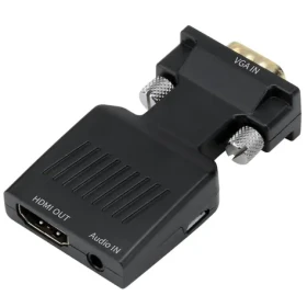 PremiumCord Převodník VGA na HDMI černá / Redukce / Full HD 1080p / audio 3,5mm jack / USB napájení (khcon-52)