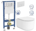 GEBERIT DuofixBasic s bílým tlačítkem DELTA50 + WC CERSANIT INTRO PRO OVAL /VÍROVÉ SPLACH/+ SEDÁTKO 458.103.00.2 50BI IR1