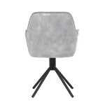 Židle jídelní a konferenční, stříbrná látka v dekoru žíhaného sametu, kovové černé nohy