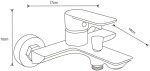 MEXEN/S - Alfa R40 Set umyvadlové a vanové baterie s příslušenstvím, chrom