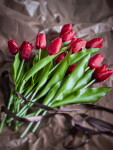 Bloomingville Umělá kytice Tulip Bouquet Red 35 cm, růžová barva, multi barva