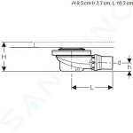 GEBERIT - Setaplano Sprchová odpadní souprava pro sprchovou vaničku Setaplano, výška vodního uzávěru 30 mm 154.022.00.1