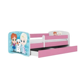 Dětská postel Babydreams+Sz+M růžová 80x160 Zimní kamarádi
