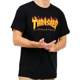 Tričko THRASHER Flame Logo black Velikost: S