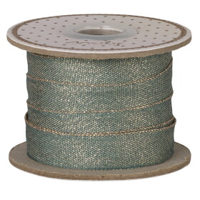 Maileg Dekorativní stuha Green/Gold – 10 m, zelená barva, textil
