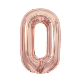 Balónek fóliový 85 cm rose gold číslo 0 - Albi