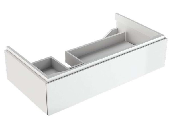 GEBERIT - Xeno 2 Skříňka pod umyvadlo 90 cm, zásuvka s LED svítidlem, lesklá bílá 500.508.01.1