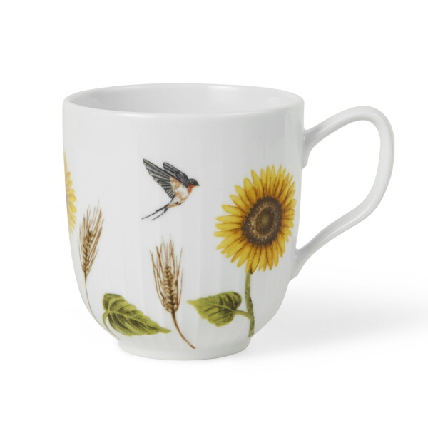 KÄHLER Porcelánový hrnek Hammershøi Summer Sunflower, žlutá barva, porcelán