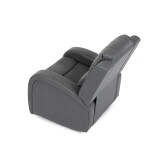 TV a relaxační křeslo, manuální polohování, potah šedá látka v dekoru kůže