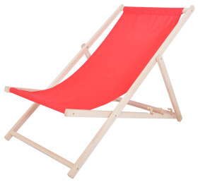 ROJA Bahama POLYESTER lehátko dřevěné přírodní - ČERVENÉ