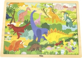 VIGA Dřevěné puzzle Svět dinosaurů