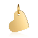 Přívěsek z nerezové oceli - zlatý - srdce - 10 x 12 x 1 mm - 1 ks