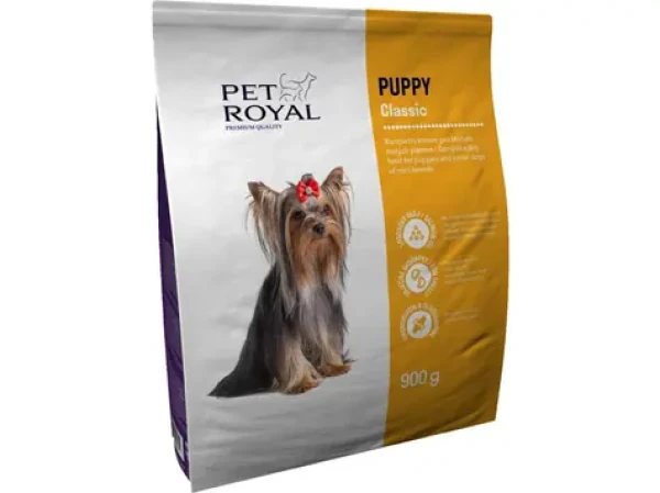 Pet Royal Puppy Classic 900g / Kompletní krmivo pro štěňata menších a středních plemen (8592641025334)