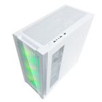 EVOLVEO Ptero Q2G, skříň ATX, 4x ARGB ventilátor, skleněná bočnice + přední panel, bílá