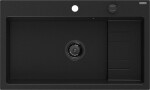 MEXEN - Omar granitový dřez 800 x 480 mm, černá, černý sifon 6520801005-77-B