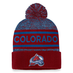 Fanatics Pánská zimní čepice Colorado Avalanche Authentic Pro Rink Heathered Cuffed Pom Knit