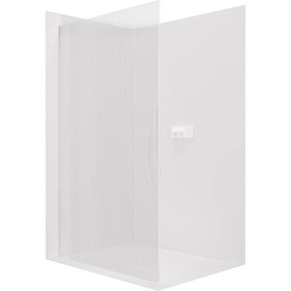 CERANO Sprchová zástěna Walk-in Crystal L/P - 8 mm - bezvzpěrový systém - bílá matná, rýhované sklo - 110x200 cm