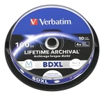Verbatim M-DISC BD-R XL 100GB / Blu-ray disk / 4x / Inkjet printable / spindle 10 ks (43850)