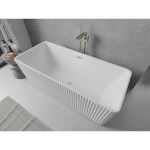 MEXEN/S - Nila volně stojící vana reliéf 170 x 75, bílá, sifon a přepad nikl kartáčovaný 52841708000-97