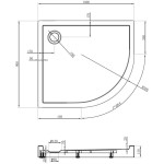 MEXEN - Flow+ Sprchová vanička čtvrtkruh asymetrická levá 100 x 90, bílá lesk 46Q109010LH