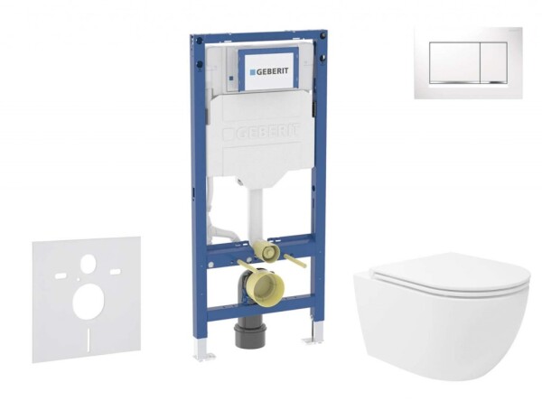 GEBERIT - Duofix Set předstěnové instalace, klozetu Oudee Vortex a sedátka softclose, tlačítko Sigma30, bílá/chrom SANI11CA3186B