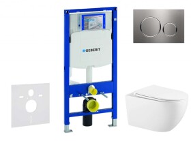GEBERIT - Duofix Set předstěnové instalace, klozetu Gaia a sedátka softclose, tlačítko Sigma20, nerez SANI11CA6102