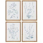 Ib Laursen Obraz v rámu Green Flower Motif 30 × 40 cm A, modrá barva, sklo, dřevo, papír