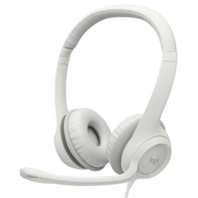 Logitech Headset H390 bílá / USB / stereo sluchátka s mikrofonem (981-001286)