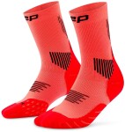 CEP dámské běžecké kompresní vysoké ponožky 5.0 - neon coral Velikost: IV (Vel. chodidla 40-43)
