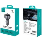 USAMS CC328 kouřová / Autonabíječka / Bluetooth FM transmitter / 30W / USB-A / USB-C (CC328CC01)