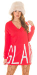 Trendy KouCla oversized v-sweater "GLAM" barva velikost Einheitsgroesse