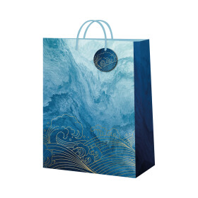 Dárková taška velká - Mořská vlna s ražbou (26 × 12,7 × 32,4 cm) - Albi