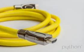 Python HDMI 2.0 kabel žlutá / HDMI kabel / Aktivní / 30 m / 4K 4096×2160/30Hz / nylonový oplet (GC-M0035)